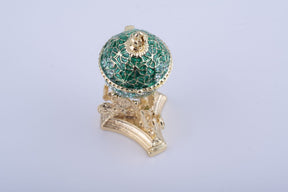 Keren Kopal Green Faberge Egg with a Golden Frog Inside  51.25