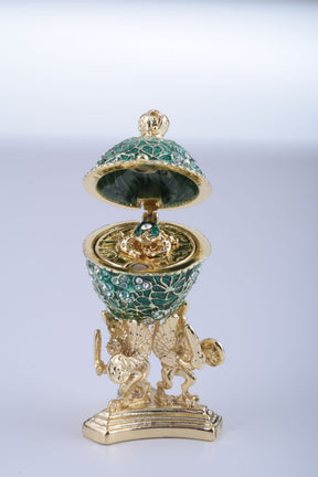 Keren Kopal Green Faberge Egg with a Golden Frog Inside  51.25