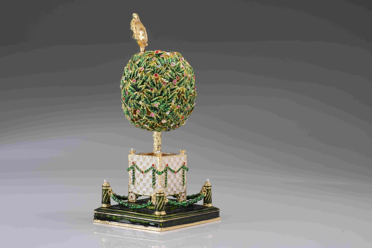 Bay Tree Faberge Egg with Colorful Crystals