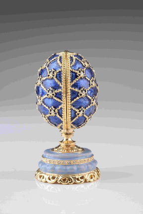 Blue Faberge Egg with Castle Inside