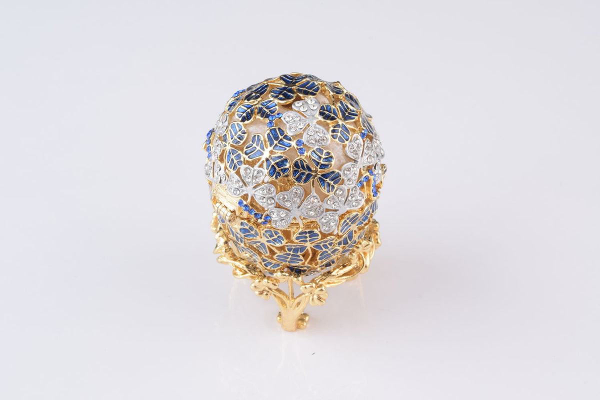 Blue Faberge Egg with Car Inside