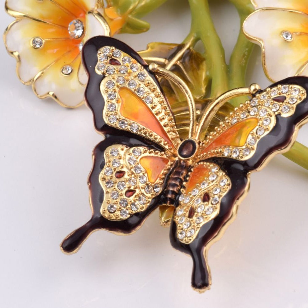 Black & Orange Butterfly on Flowers