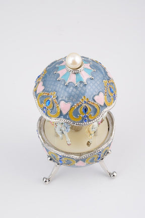 Keren Kopal Light Blue Faberge Egg with Horse Carousel  121.50