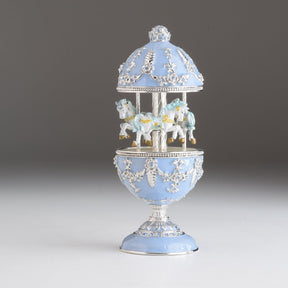 Keren Kopal Light Blue Musical Carousel Faberge Egg  124.00