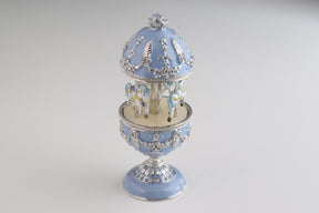 Keren Kopal Light Blue Musical Carousel Faberge Egg  124.00