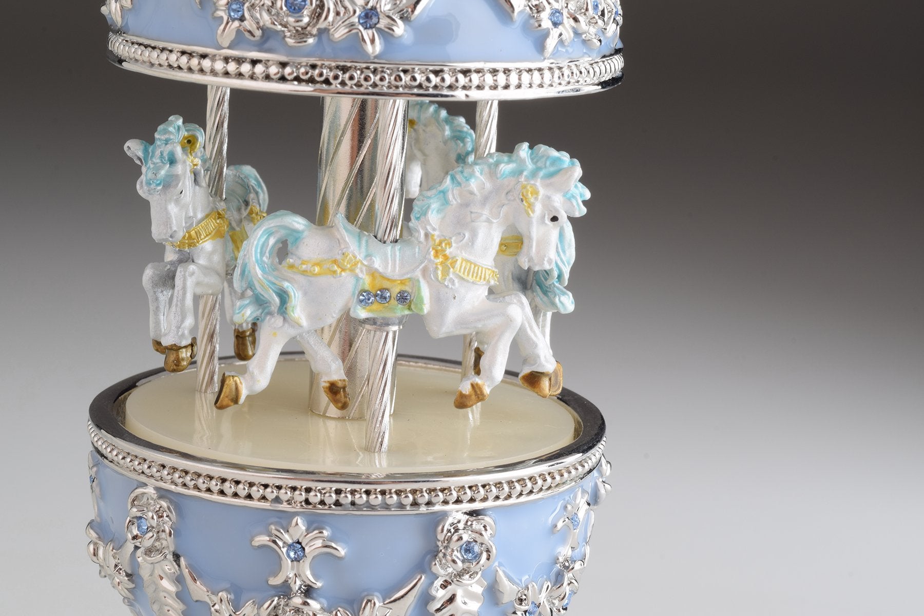 Keren Kopal Light Blue Musical Carousel Faberge Egg  124.00