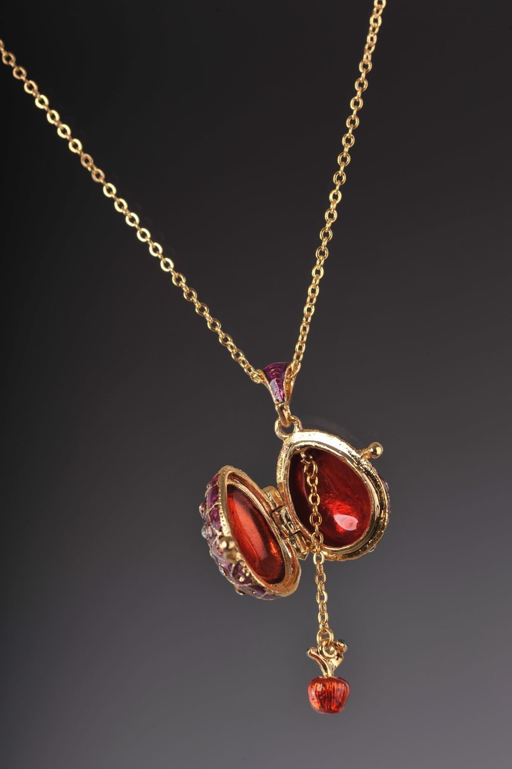 Keren Kopal Egg Pendant Necklace with an Apple inside Pendant 37.00