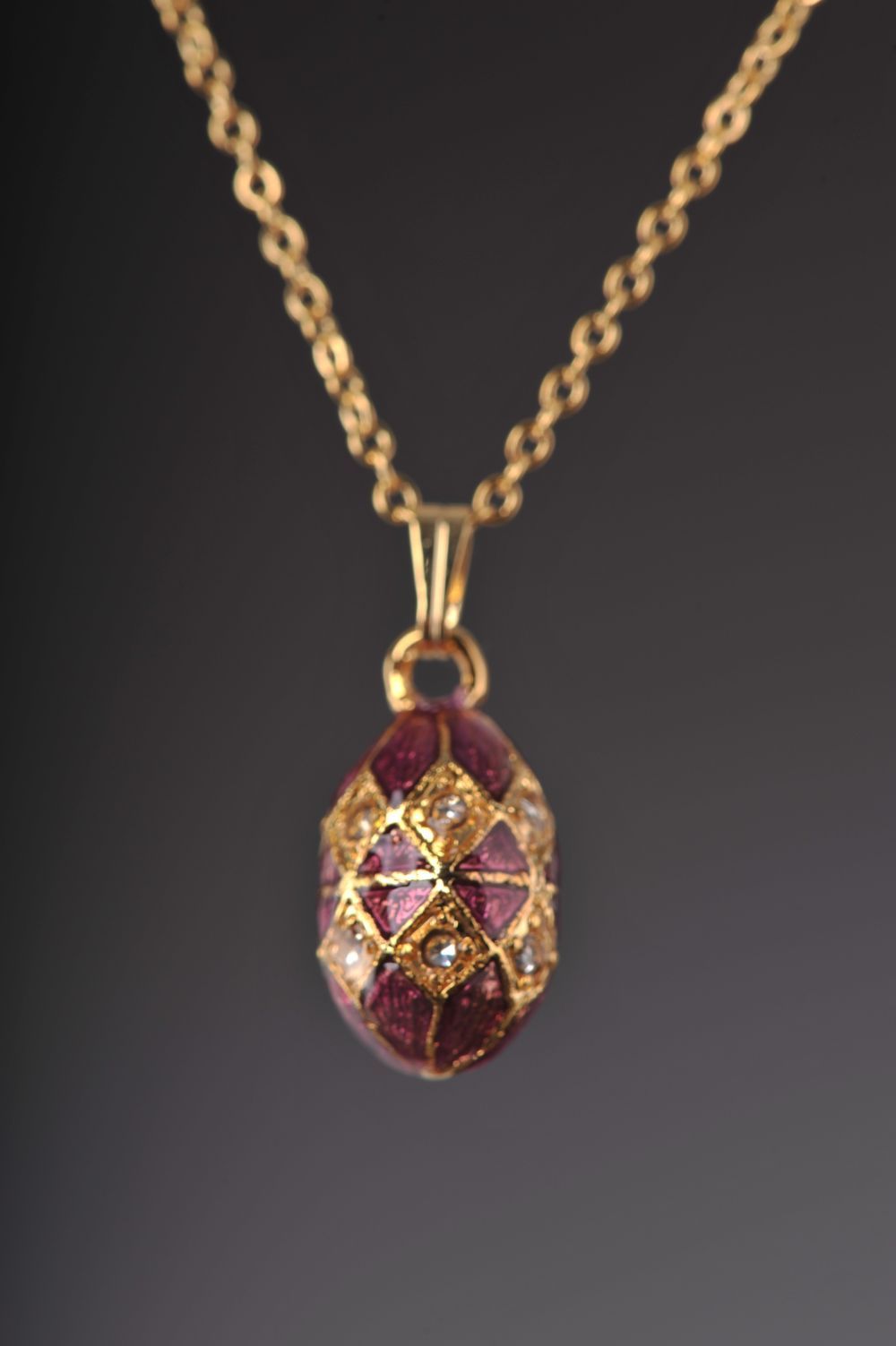 Keren Kopal Magenta & Gold Egg Pendant Necklace Pendant 36.00