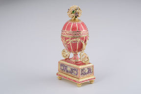 Keren Kopal Pink Faberge Egg with Flowers Bouquet on Top  124.00