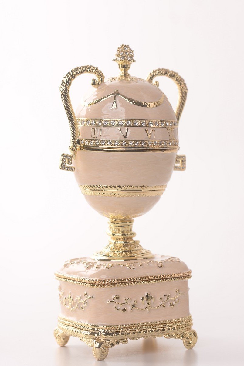 Keren Kopal Pink Faberge Egg with Gold Handles  126.25