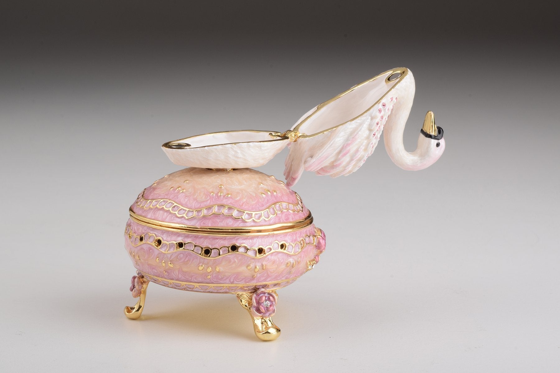 Keren Kopal Pink Faberge Egg with Swan  99.00