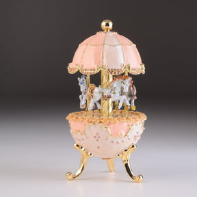 Keren Kopal Pink Wind up Carousel Faberge Egg  124.00