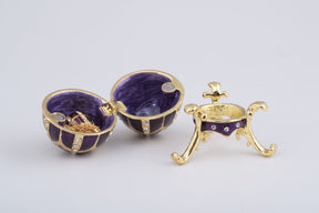 Keren Kopal Purple Faberge Style Egg with an Egg Pendant Inside  67.75