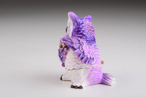 Keren Kopal Purple Owl Playing Flute Trinket Box  84.00