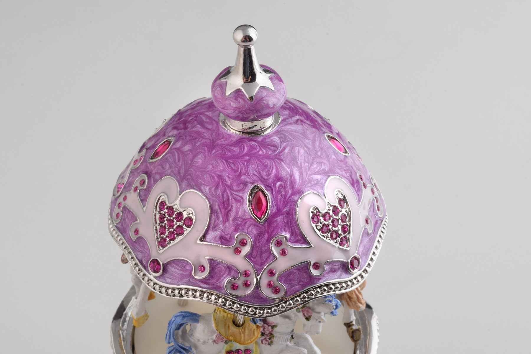 Keren Kopal Purple Wind up Musical Carousel Faberge Egg  124.00