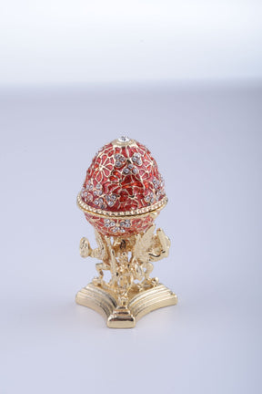 Keren Kopal Red Faberge Egg with a Golden Frog Inside  51.25