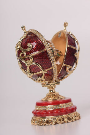 Keren Kopal Red Faberge Egg with a Removable Flower Bouquet  114.00