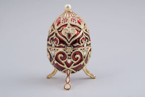 Keren Kopal Red Faberge Style Music Playing Egg  96.50