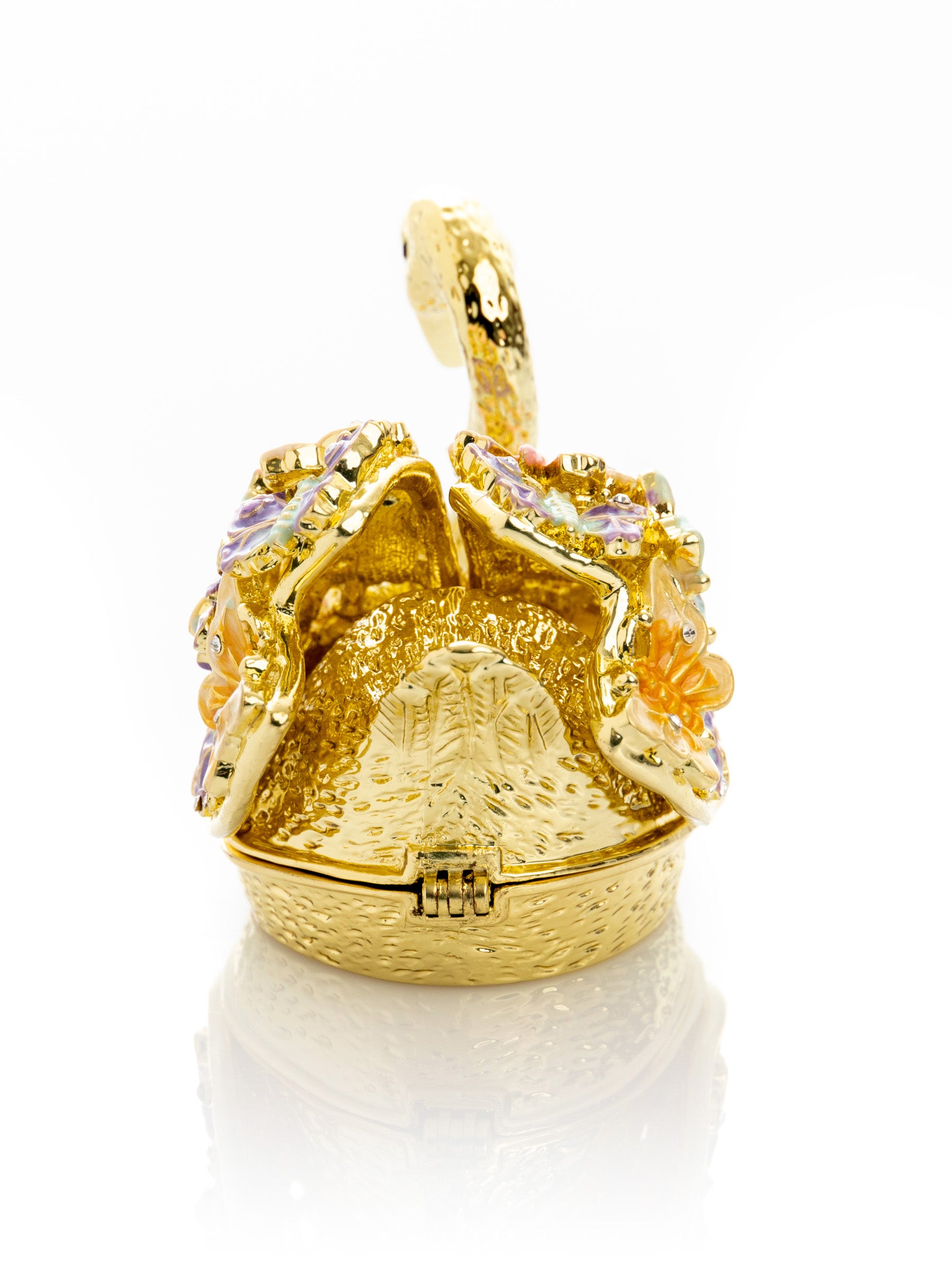 Golden Swan Decorated with Butterflies