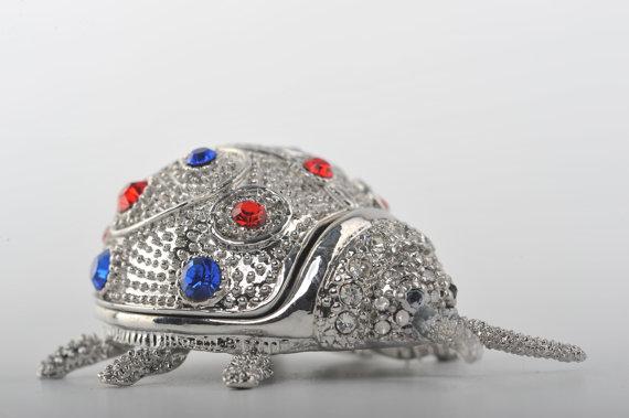 Keren Kopal Silver Beetle with Red & Blue Spots  36.25