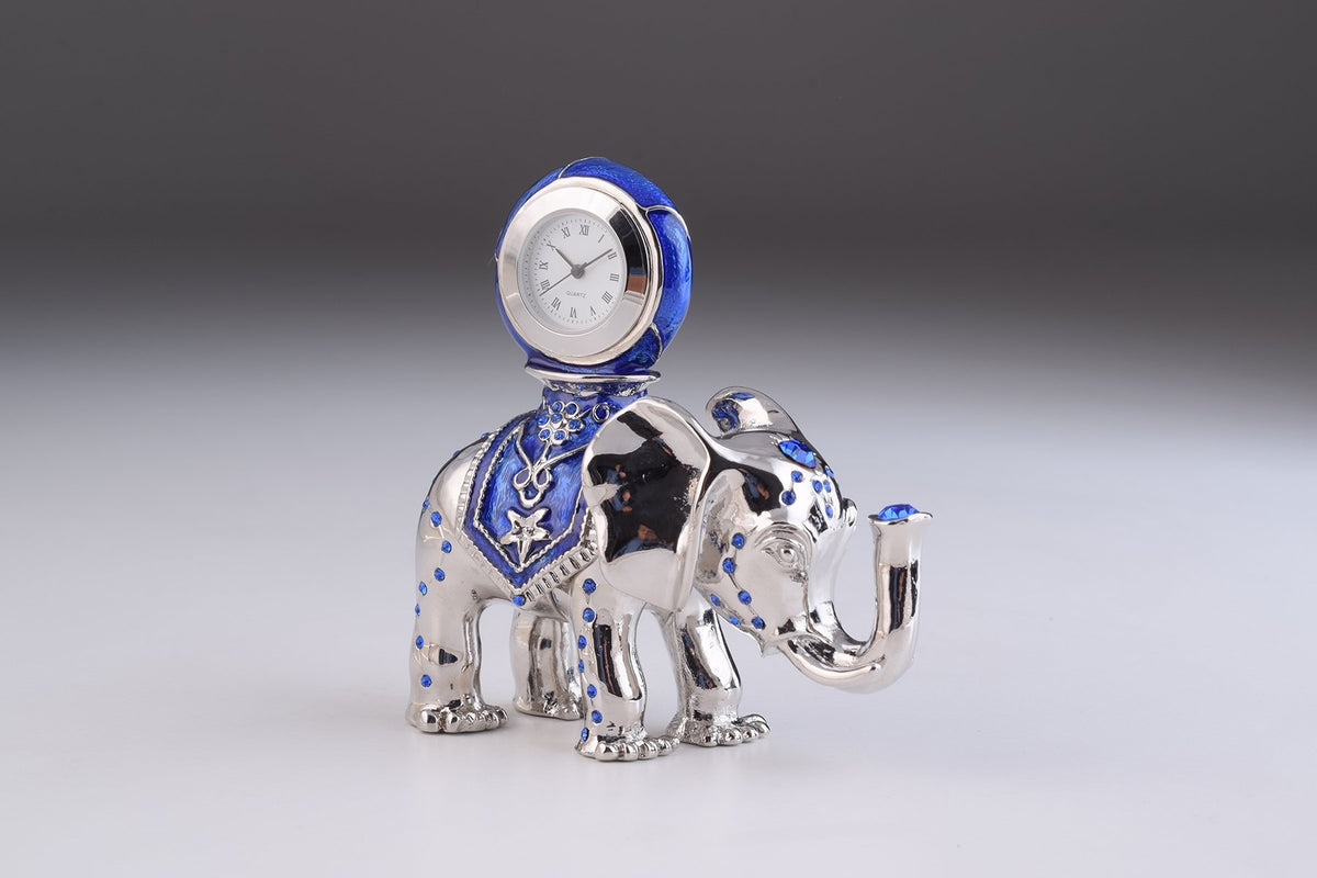 Keren Kopal Silver Elephant with Clock  71.50