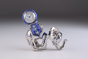 Keren Kopal Silver Elephant with Clock  71.50