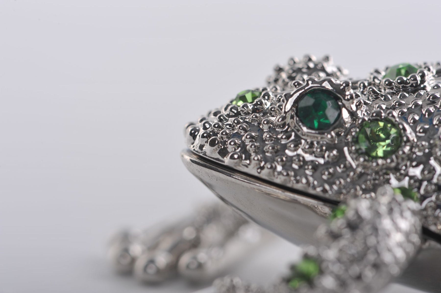 Keren Kopal Silver Frog with Green Crystals  29.50