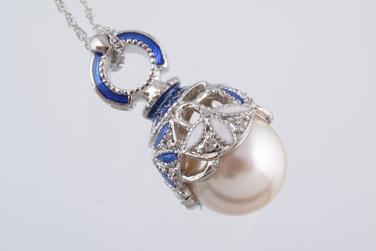 Keren Kopal Silver & Blue Pearl Egg Pendant Necklace  39.00