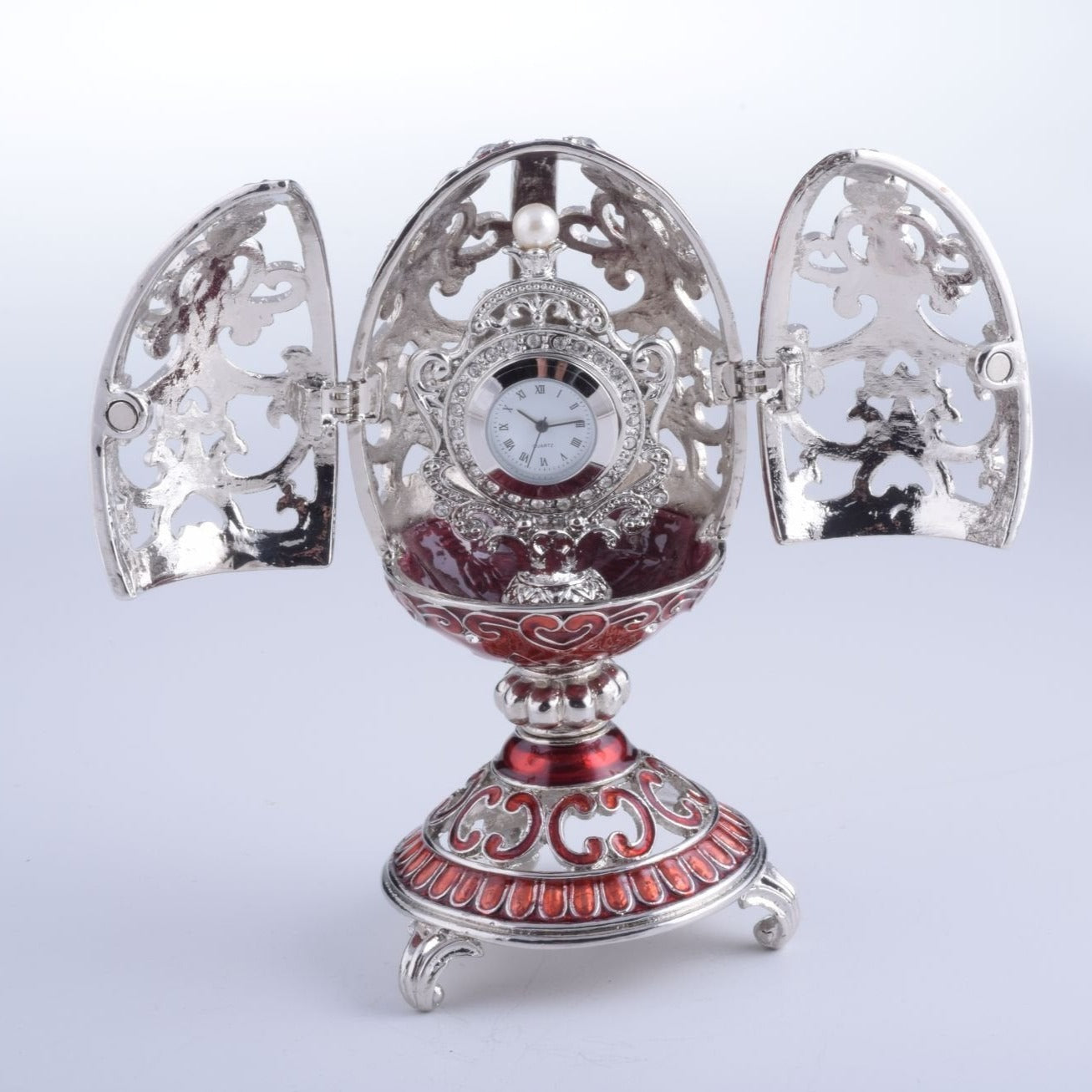 Silver & Red Faberge Egg  Keren Kopal