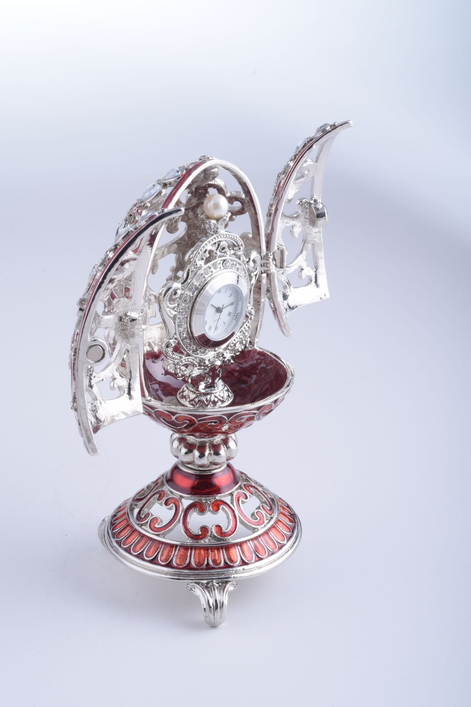 Silver & Red Faberge Egg  Keren Kopal