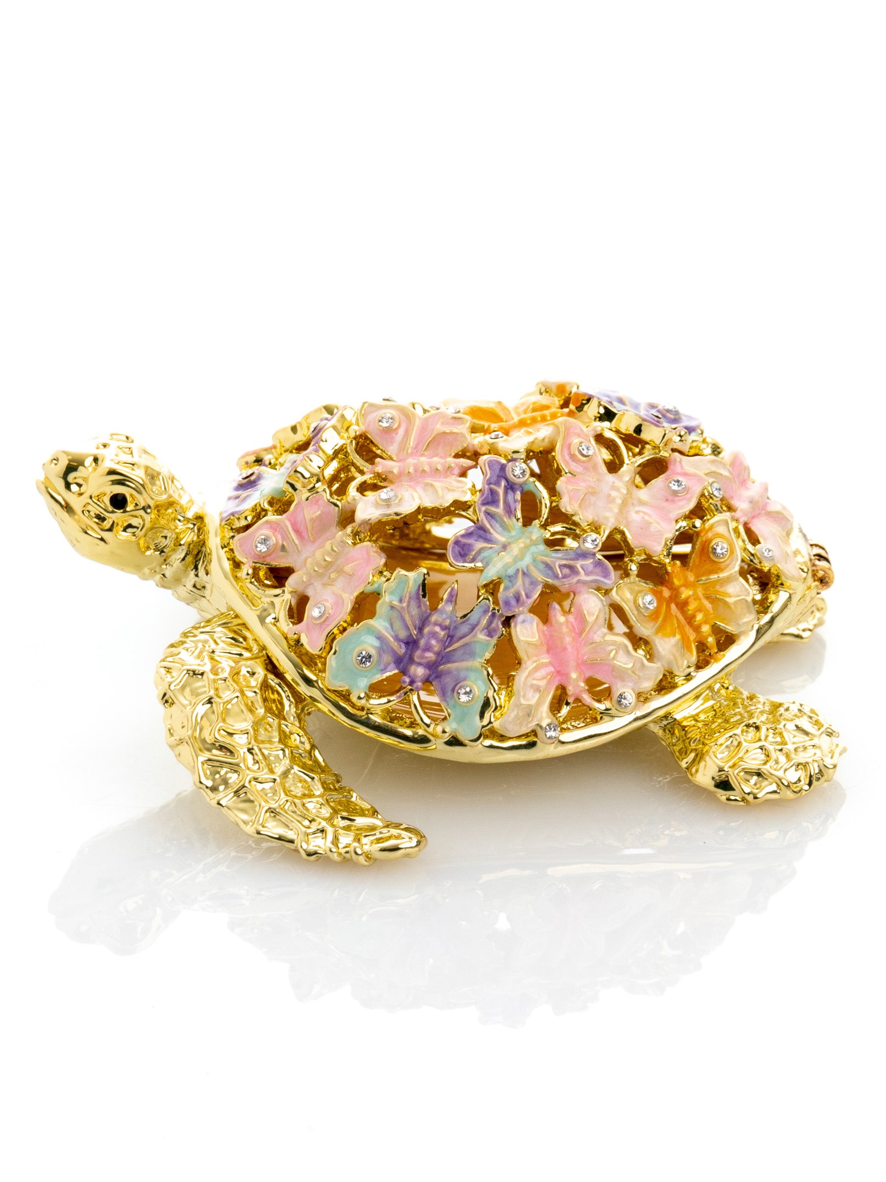 Golden Turtle Decorated with butterflies