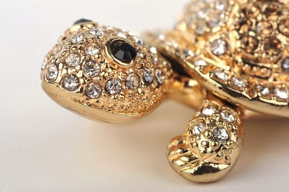 Tiny Silver and Gold Turtle  Keren Kopal