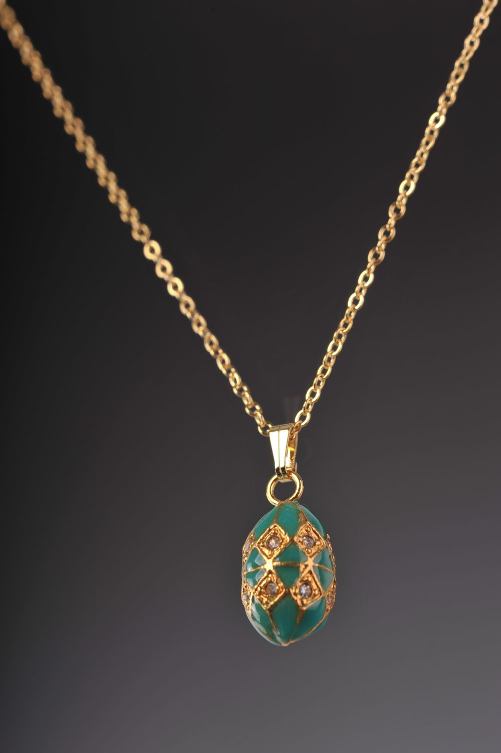 Keren Kopal Turquoise & Gold Egg Pendant Necklace  35.00