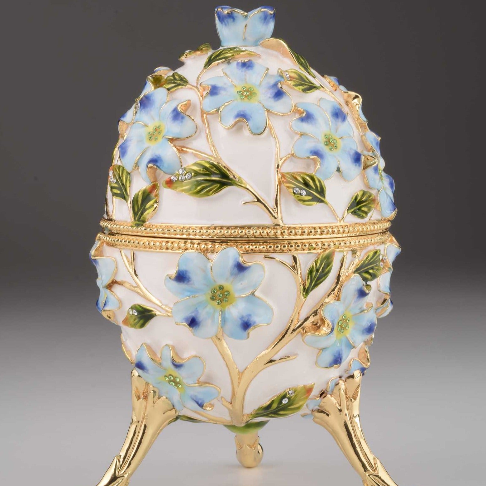 Keren Kopal White Faberge Egg with Flowers  296.50