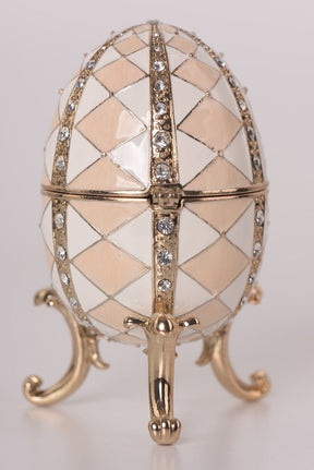 White & Pink Music Playing Faberge Egg  Keren Kopal