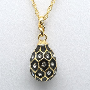 Black Egg Pendant Gold Necklace jewelry Keren Kopal