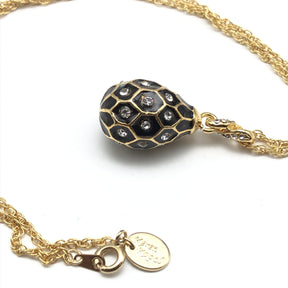 Black Egg Pendant Gold Necklace jewelry Keren Kopal