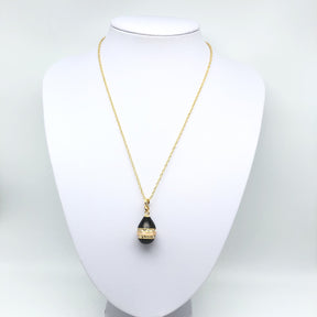 Black Egg Pendant Necklace jewelry Keren Kopal