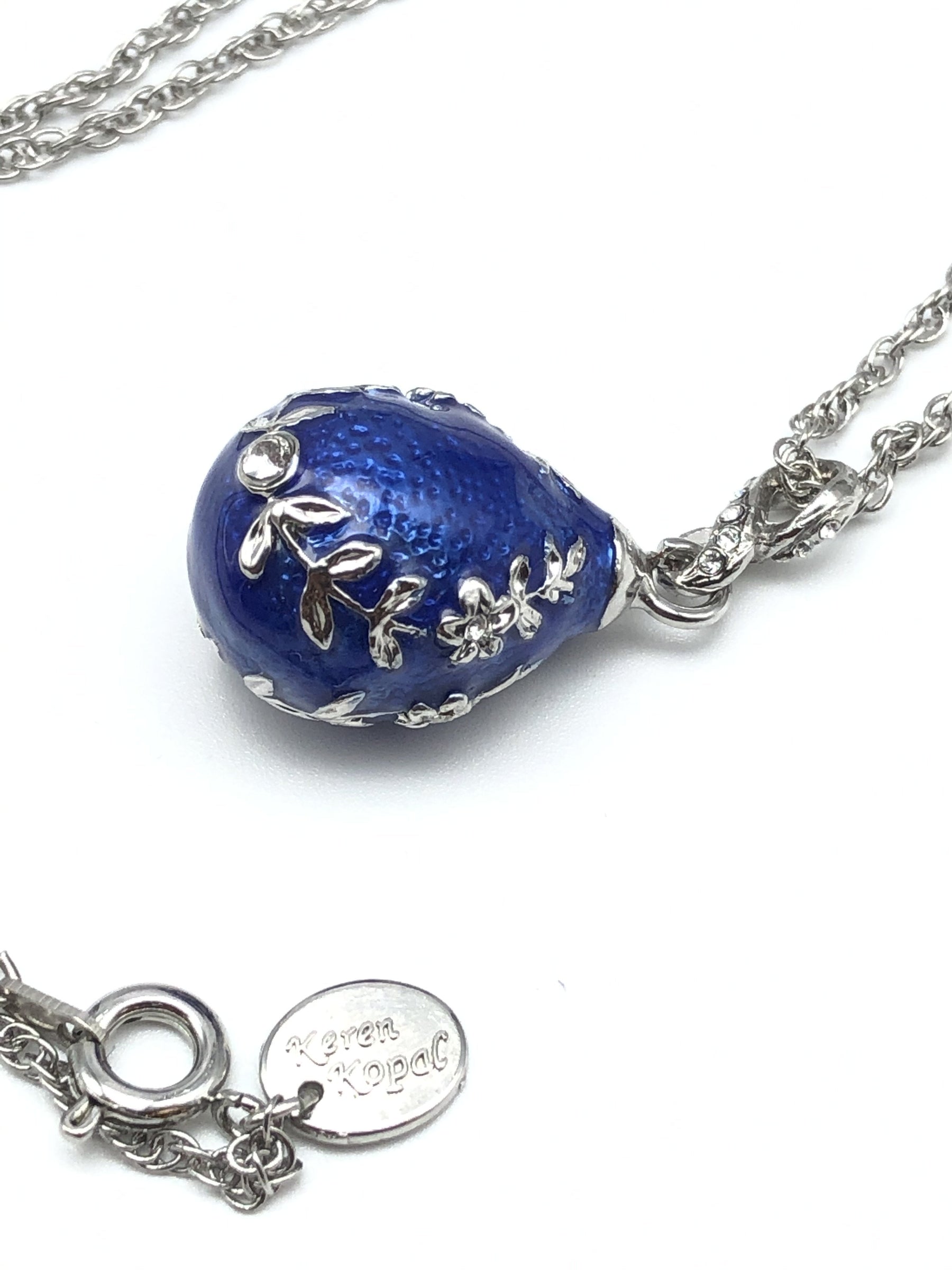 Blue Egg Pendant Necklace jewelry Keren Kopal