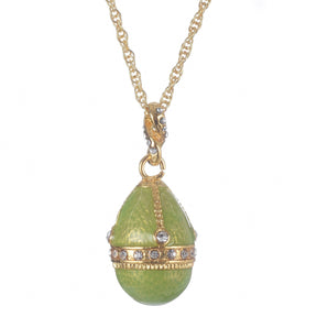 Green Egg Pendant Gold Necklace jewelry Keren Kopal