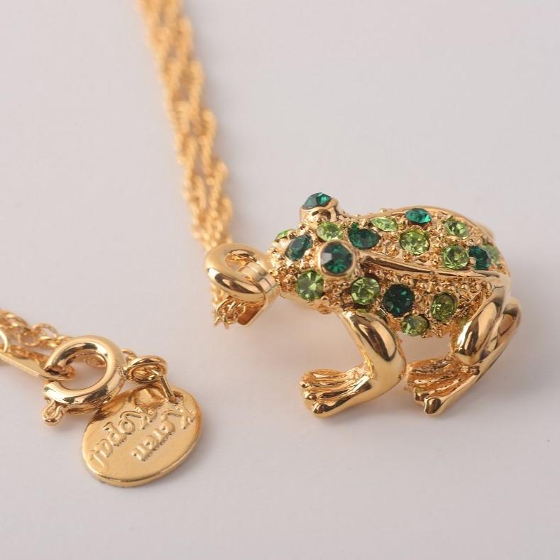 Keren Kopal Green Frog Pendant Necklace jewelry 39.00