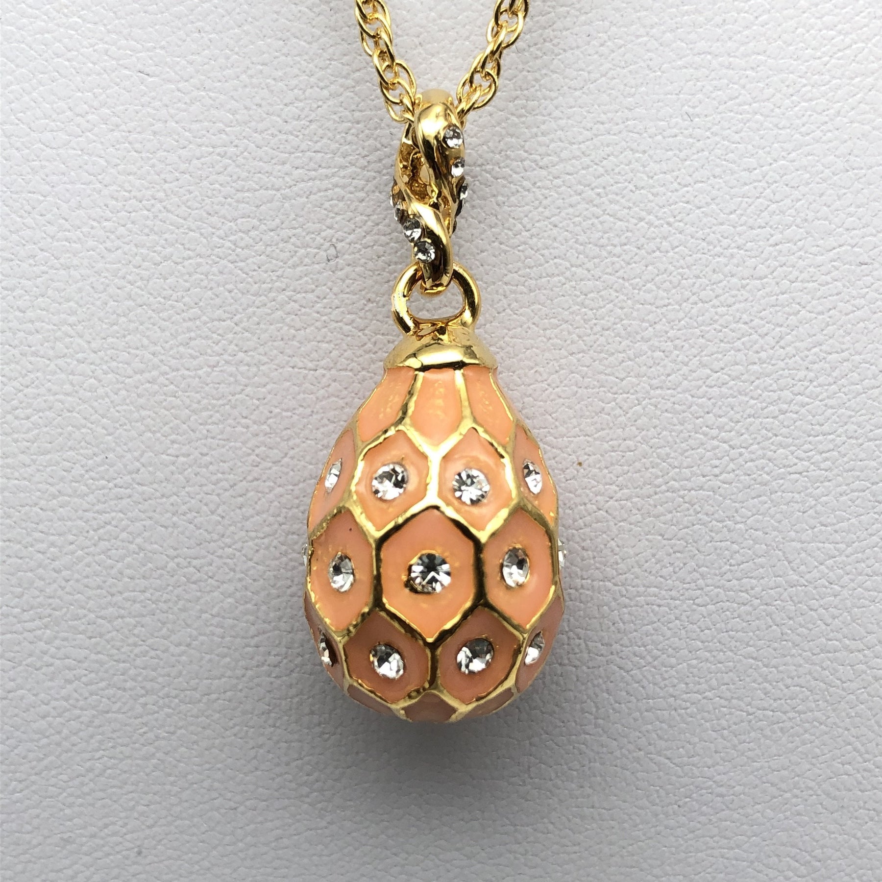 Pink Egg Pendant Gold Necklace jewelry Keren Kopal