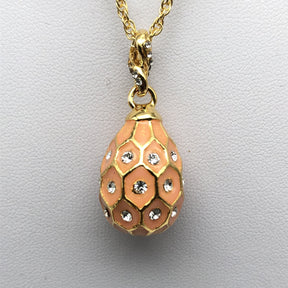 Pink Egg Pendant Gold Necklace jewelry Keren Kopal