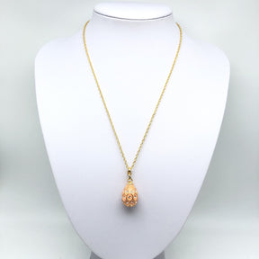 Pink Egg Pendant Gold Necklace jewelry Keren Kopal