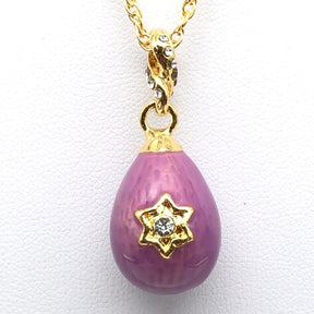 Purple Egg Star of David Pendant Gold Necklace jewelry Keren Kopal