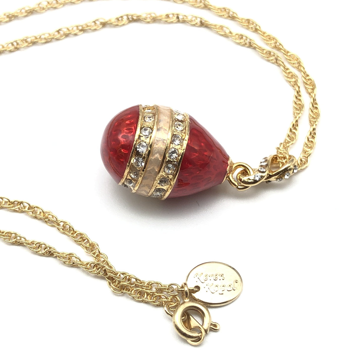 Red Egg Pendant Necklace jewelry Keren Kopal