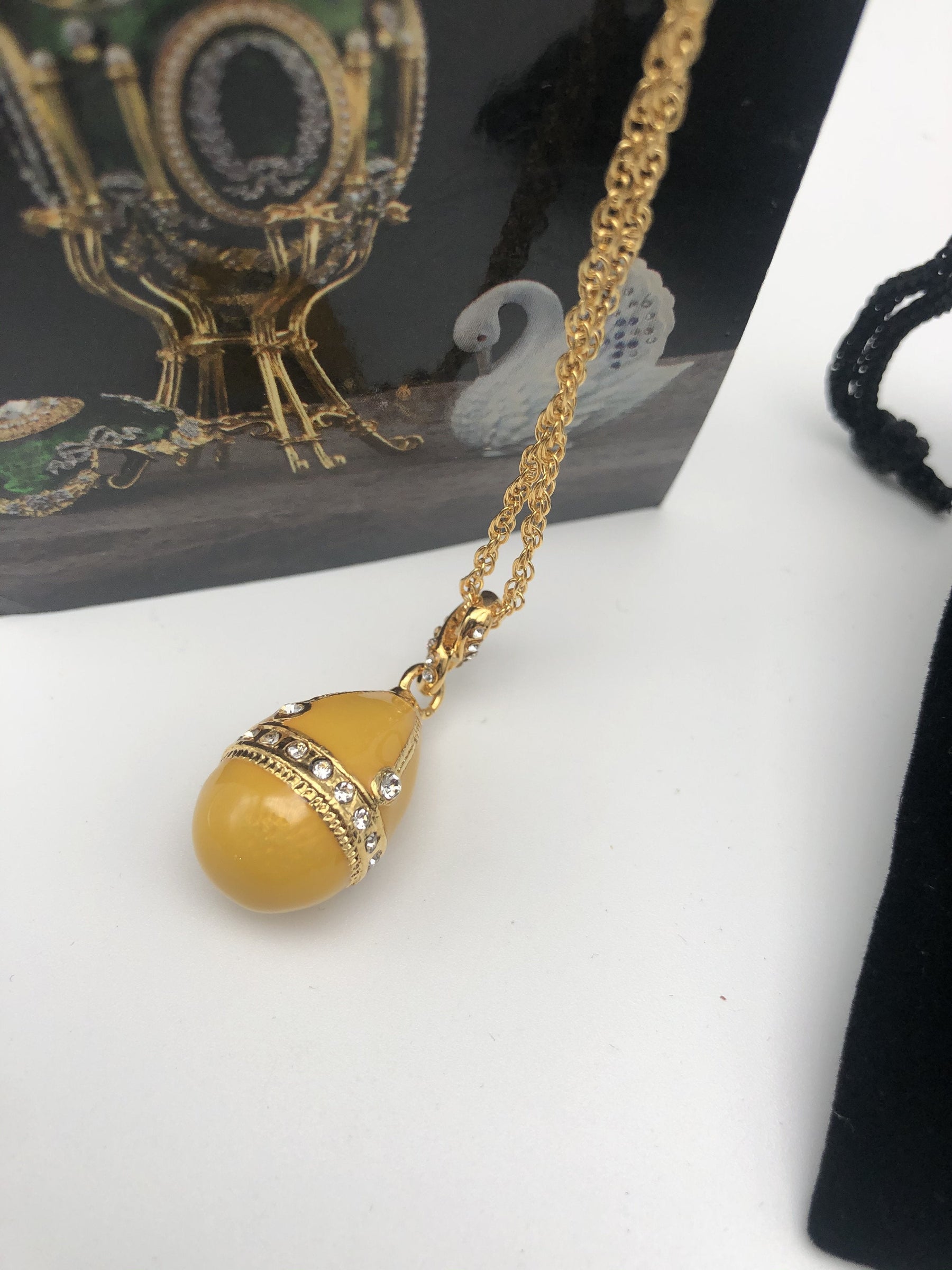 Yellow Egg Pendant Gold Necklace jewelry Keren Kopal