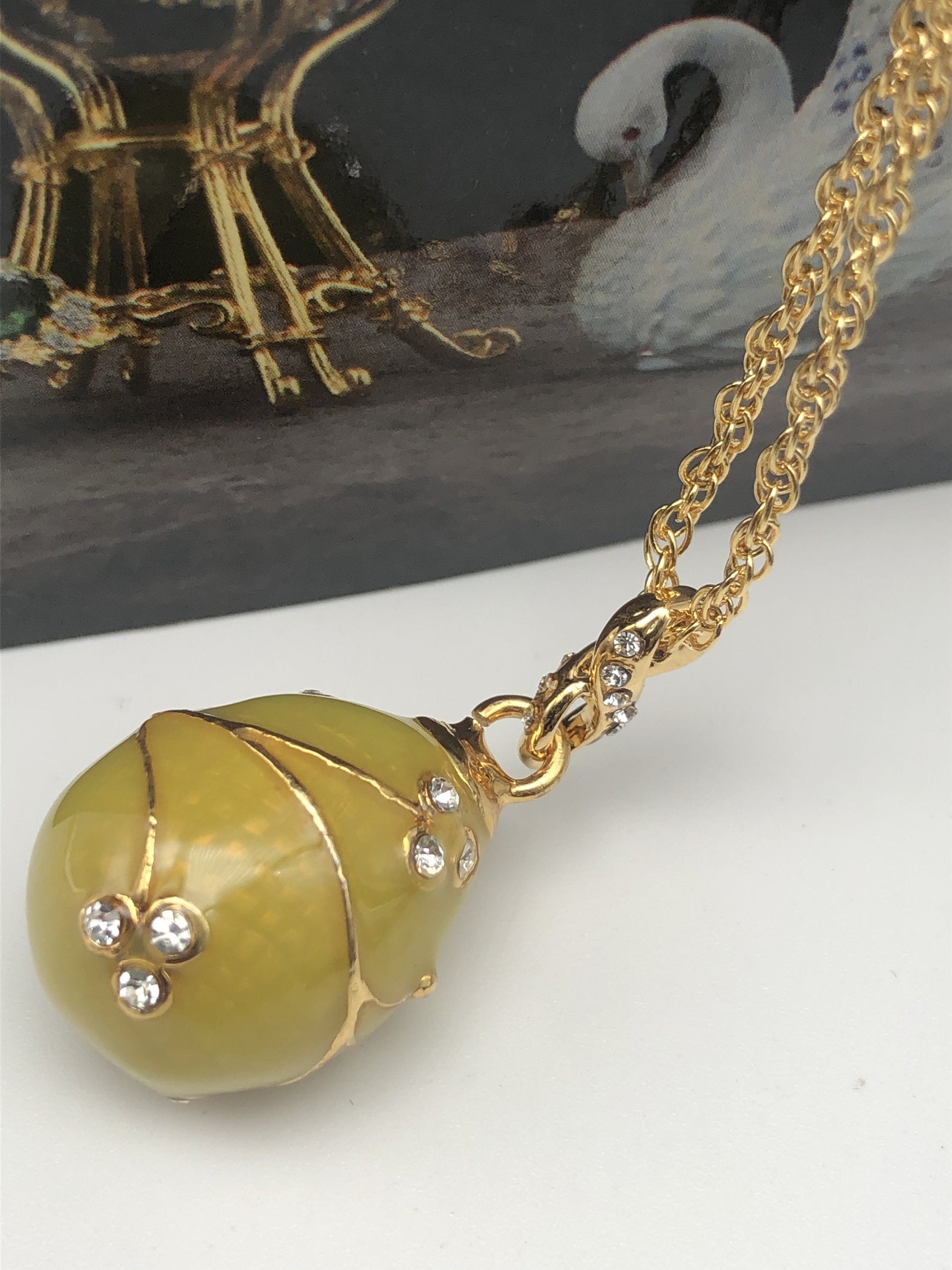 Yellow Egg Pendant Gold Necklace jewelry Keren Kopal