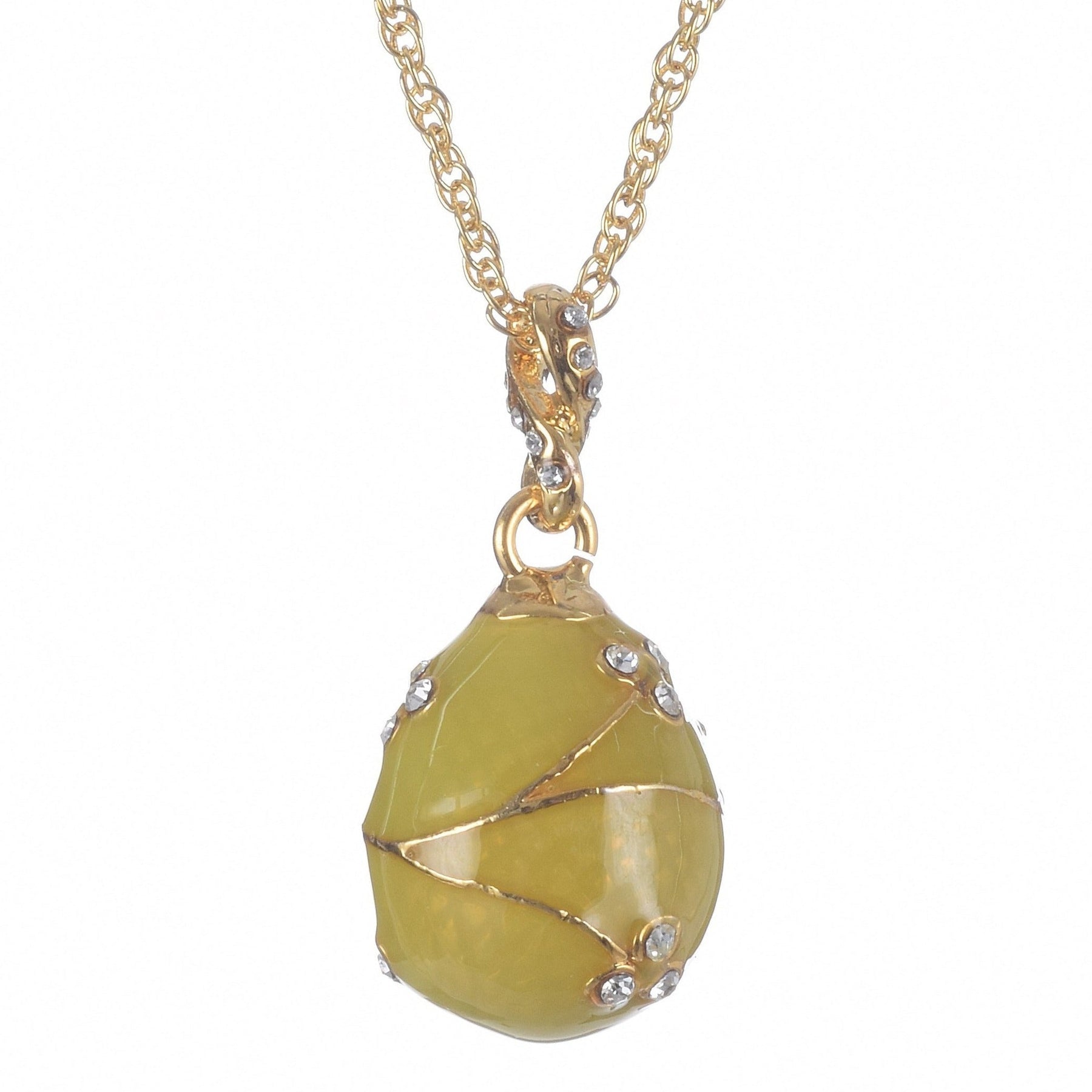 Yellow Egg Pendant Gold Necklace jewelry Keren Kopal