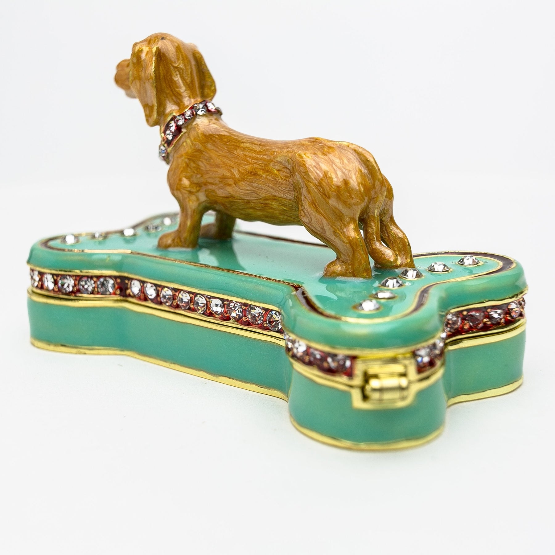 Dachshund Dog Sitting on Bone trinket box Keren Kopal